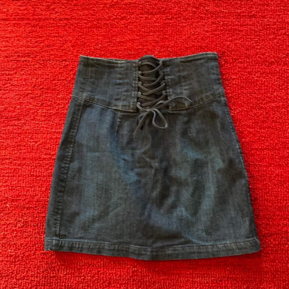 Express lace up jean skirt Small